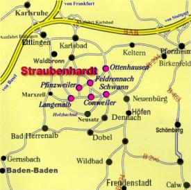 Karte Straubenhardt